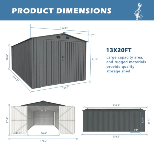 Metal Storage Shed 13x20