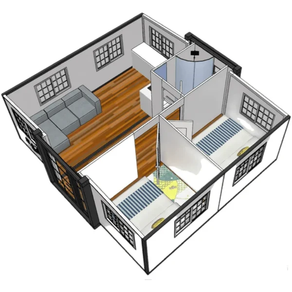 Expandable Prefab Home 19ft x 20ft