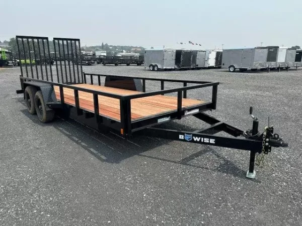 BWise 7 x 18 Equipment Trailer – Split Landscape Ramp - Image 6