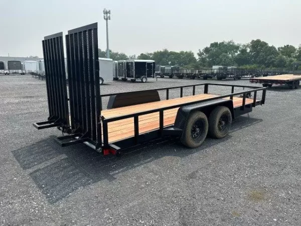 BWise 7 x 18 Equipment Trailer – Split Landscape Ramp - Image 2