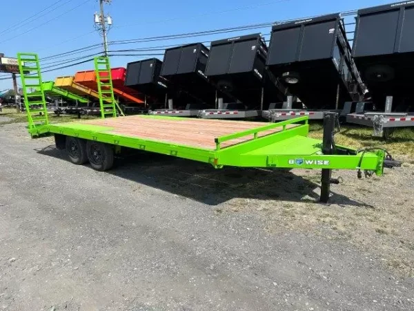 BWise 8 x 20 Deckover Equipment Trailer – Ladder Ramps
