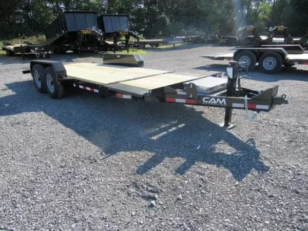 CAM Superline 7 x 21 Gravity Split-Tilt Trailer – 4′ Stationary Deck