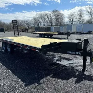 Premier 8.5 x 22 Deckover Equipment Trailer – Ladder Ramps