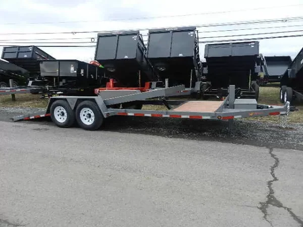 BWise 7 x 22 Low Profile Split-Tilt Equipment Trailer - Image 3