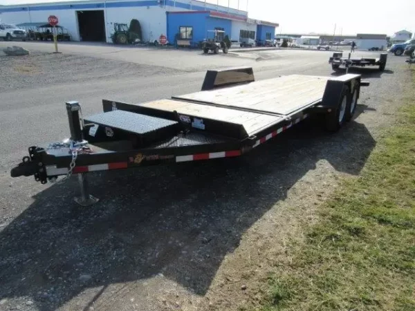 BWise 7 x 22 Low Profile Split-Tilt Equipment Trailer – Gravity Tilt - Image 5