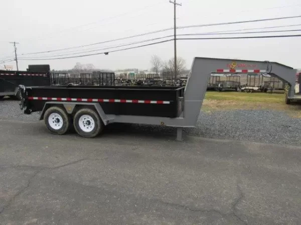 BWise 7 x 14 Gooseneck Dump Trailer Combo Gate and Ramps - Image 4