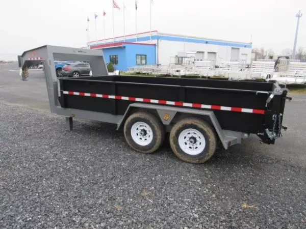 BWise 7 x 14 Gooseneck Dump Trailer Combo Gate and Ramps - Image 2