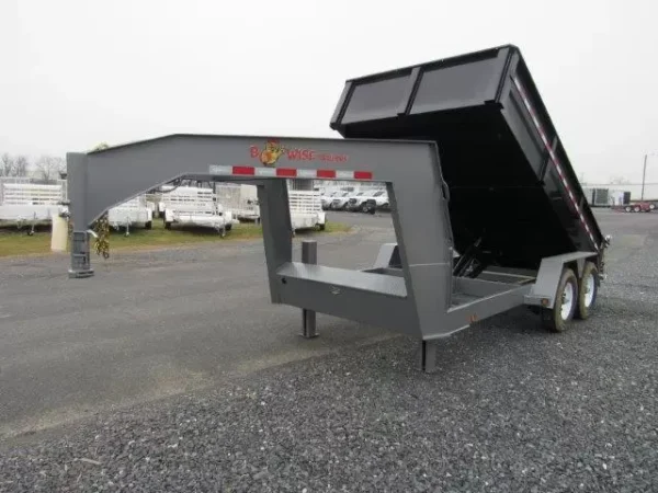 BWise 7 x 14 Gooseneck Dump Trailer Combo Gate and Ramps - Image 8