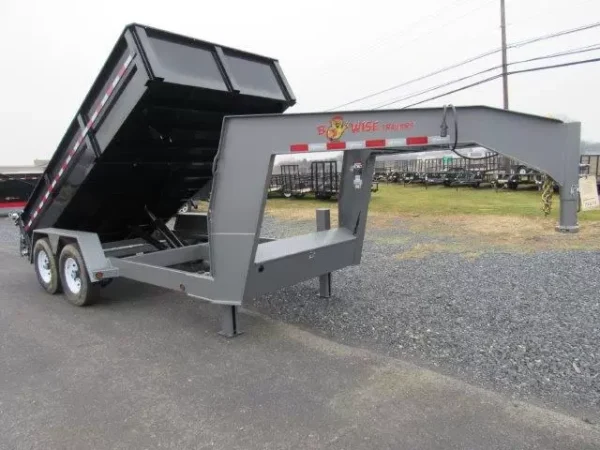 BWise 7 x 14 Gooseneck Dump Trailer Combo Gate and Ramps