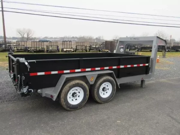BWise 7 x 14 Gooseneck Dump Trailer Combo Gate and Ramps - Image 9
