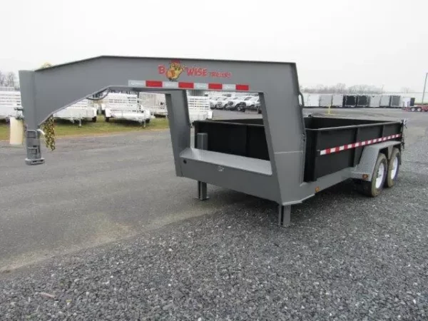 BWise 7 x 14 Gooseneck Dump Trailer Combo Gate and Ramps - Image 5
