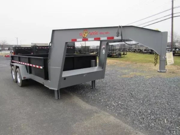 BWise 7 x 14 Gooseneck Dump Trailer Combo Gate and Ramps - Image 7