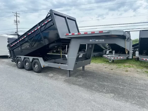 BWise 7 x 16 Gooseneck Tri Axle Dump Trailer