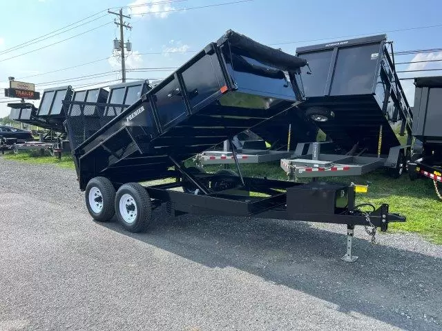 %title Premier 6 x 12 Low Profile Dump Trailer Landscape Ramp